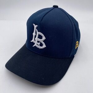 LONG BEACH STATE Nissi Caps LB Logo Snapback Hat Mens Navy Black Cotton NCAA Cap
